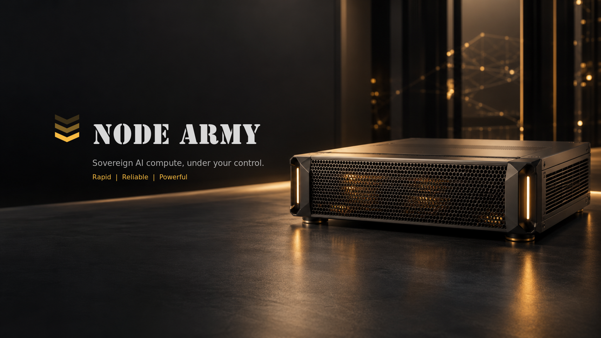 Node Army. Sovereign AI compute for the individual. Rapid, reliable and powerful.